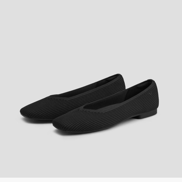 Vivaia Black Women's Square Toe Flat Shoes - Picture 3 of 11